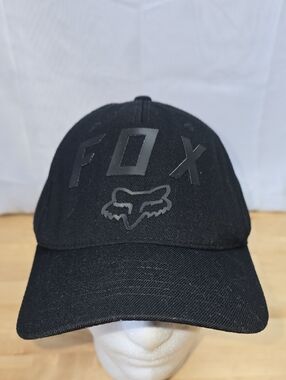 Fox Number 2 Black/Black Flexfit Baseball Cap Hat XL/L